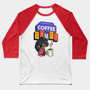 Cute Funny Doxie Dachshund Retro Coffee Baseball T-Shirt